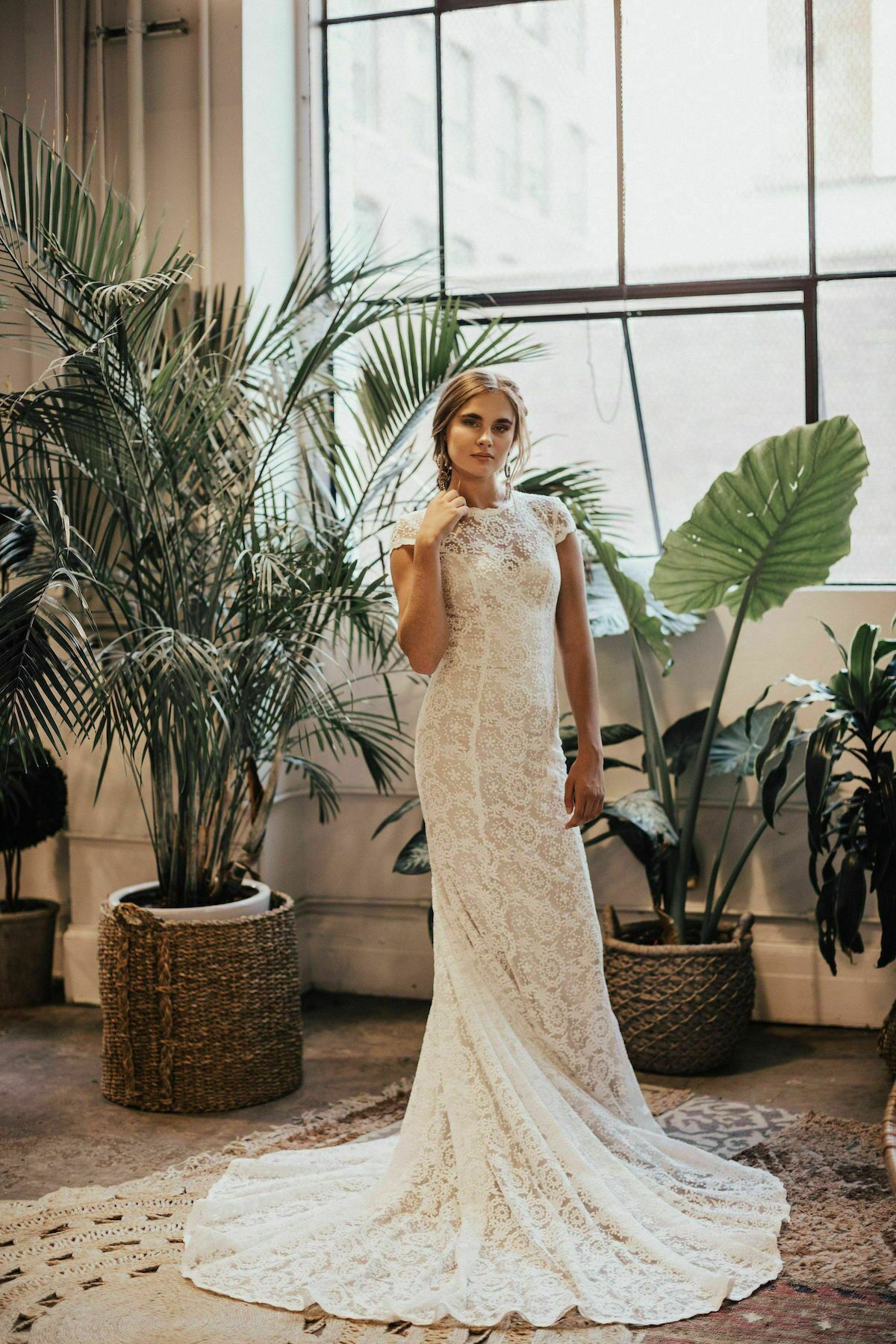 simple backless lace wedding dress Tia