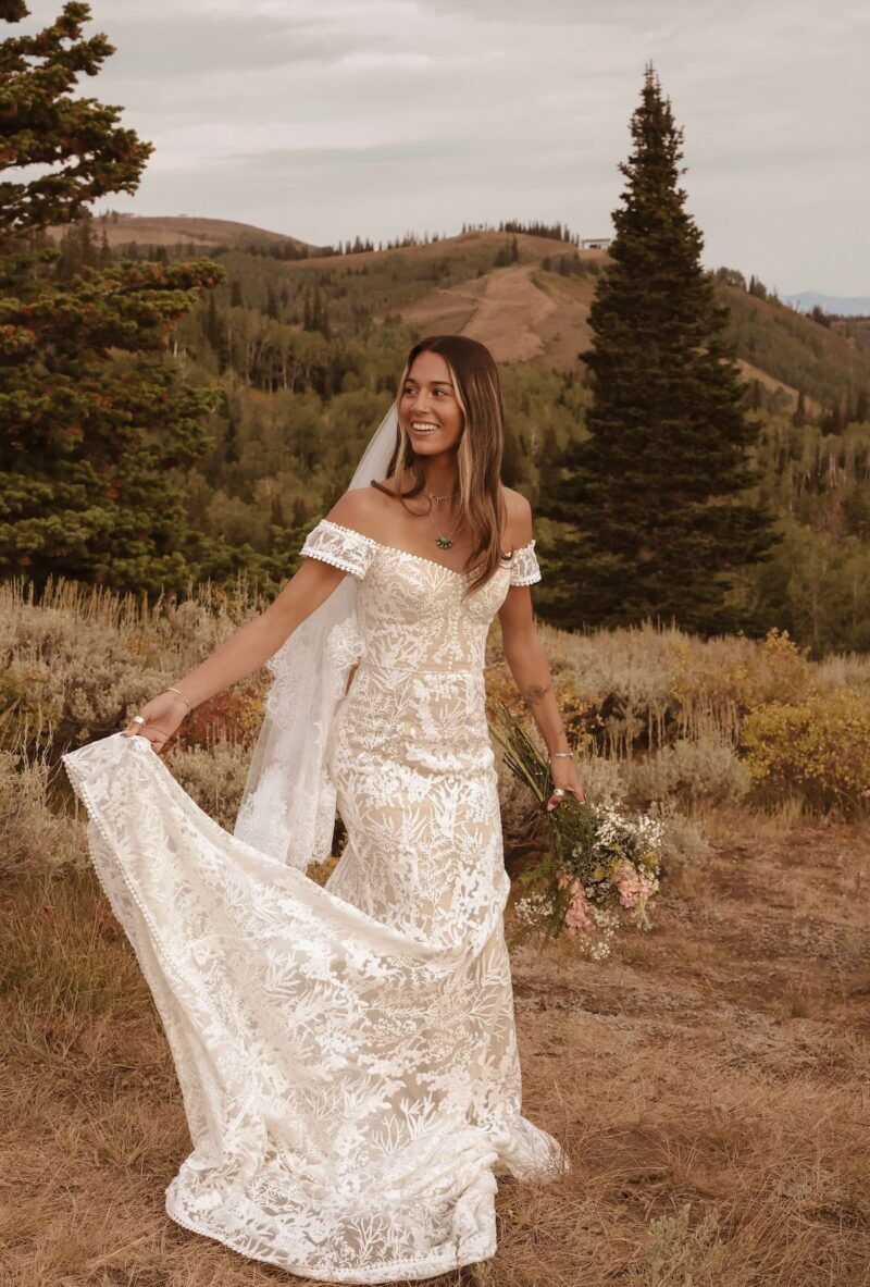 lace sleeve dresses Modest Long Sleeve Lace Allover Mother of Bride Dress
