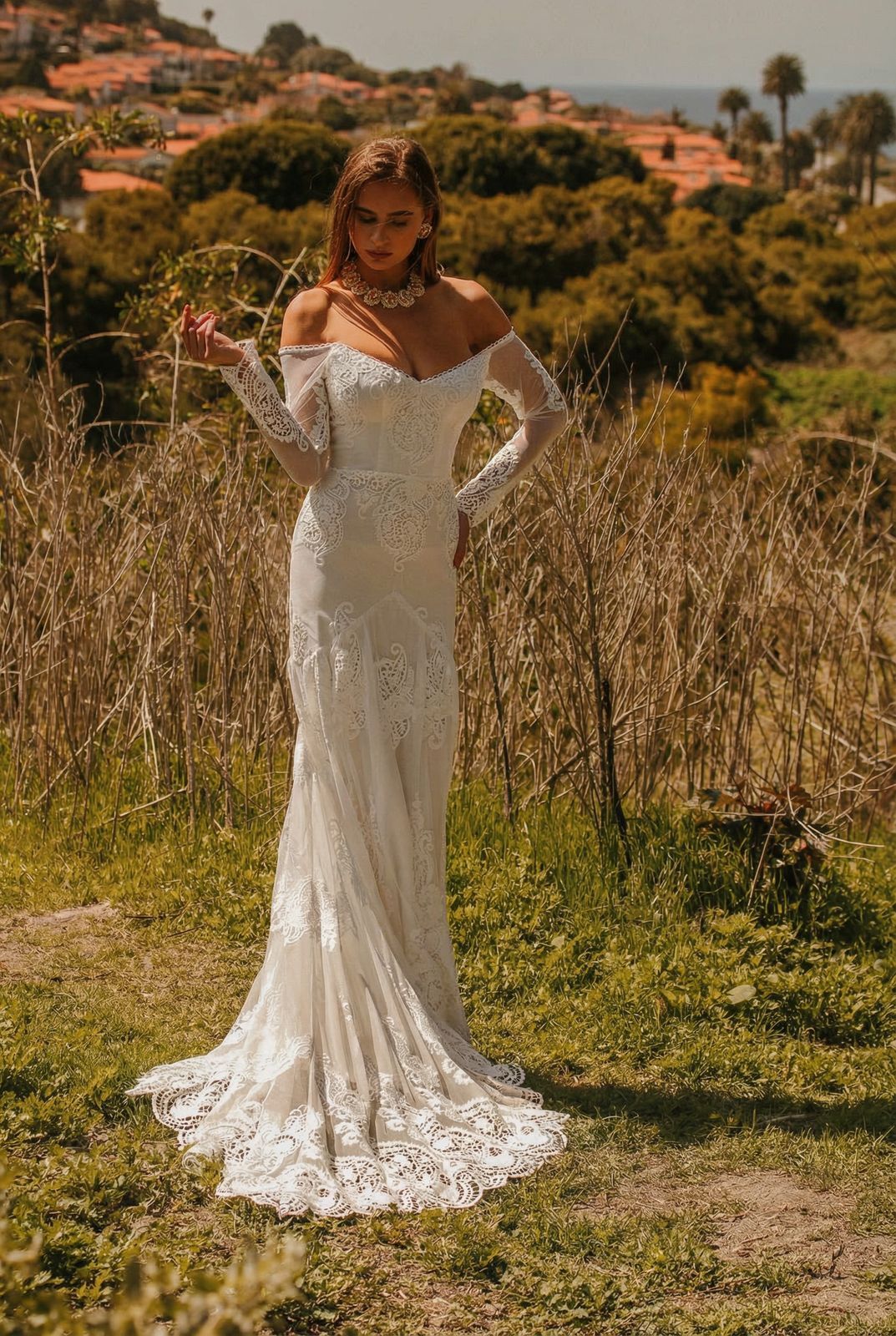 long sleeve lace wedding dress off shoulder Sleeves Dresses Ball Gowns this gown features delicate long sleeves and a romantic off Cold Shoulder Wedding Dress With