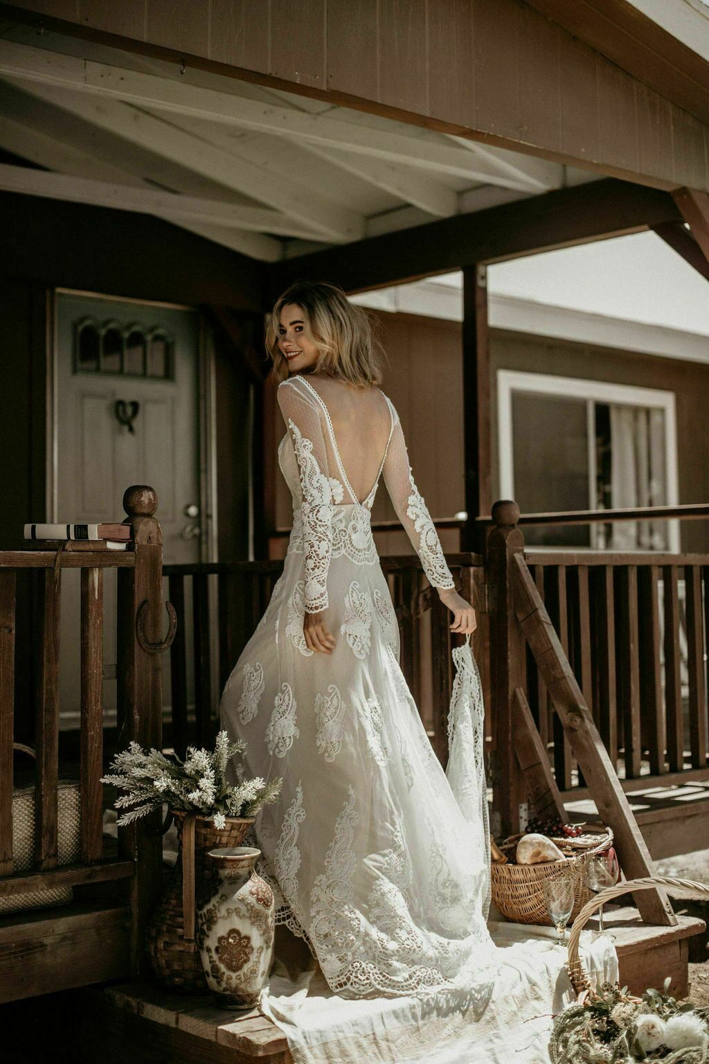 isabella boho dresses Lace Wedding Dress - Bohemian Job Site CurvyTilda Plus One Shoulder Size:28x32 Hand wash cold Origin