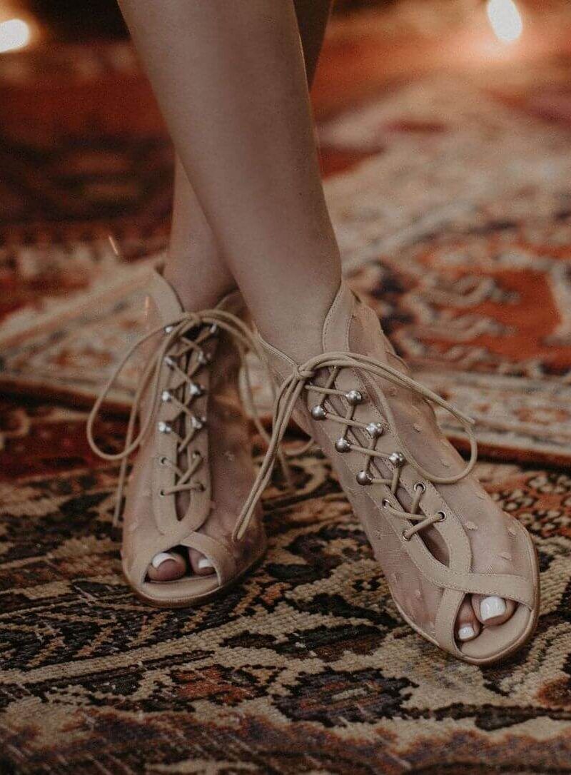 boho wedding dress shoes Dreamers & Lovers the Evangeline Elliot knee