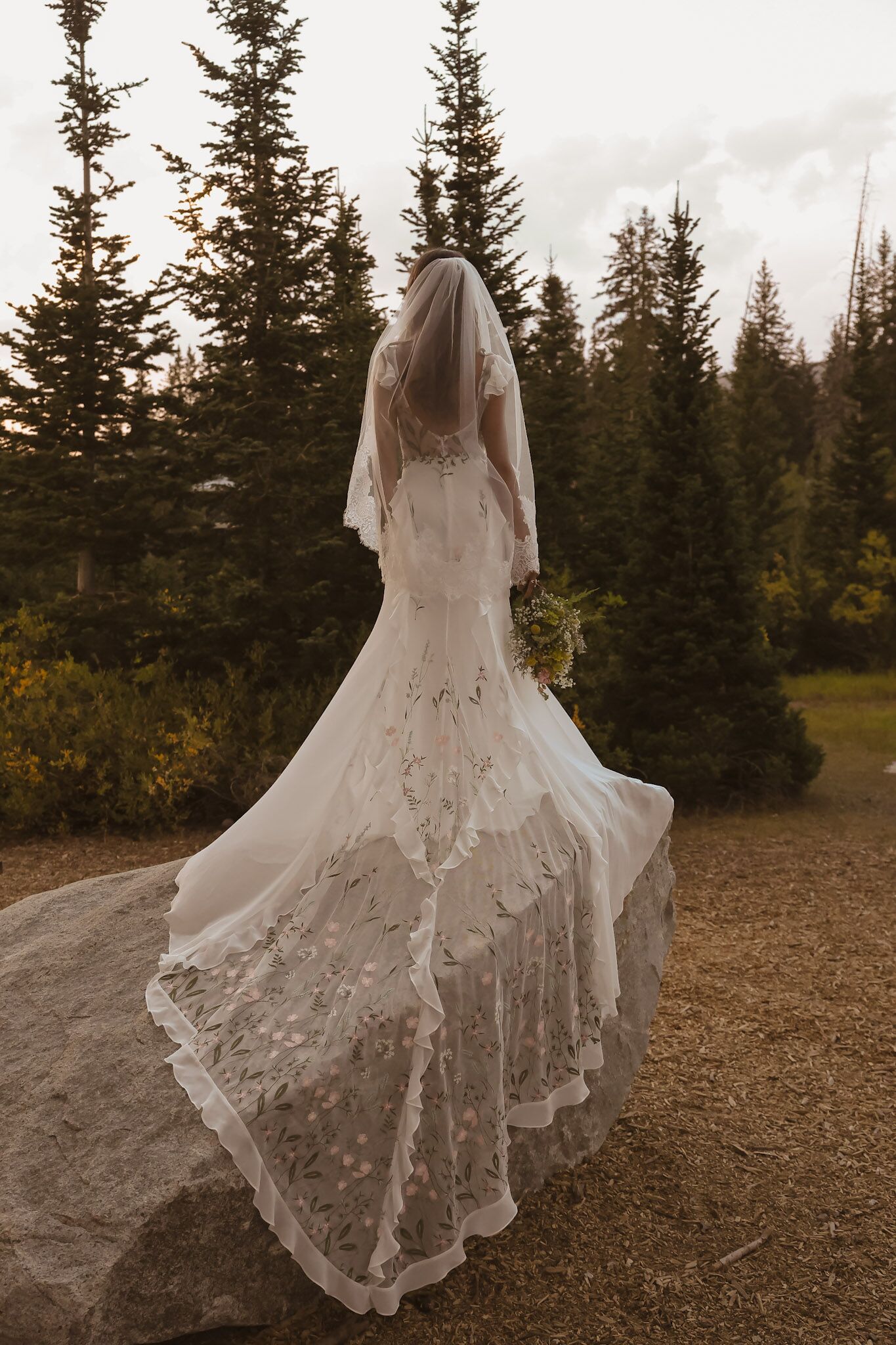 Colorful Lace Wedding Dress - Lily