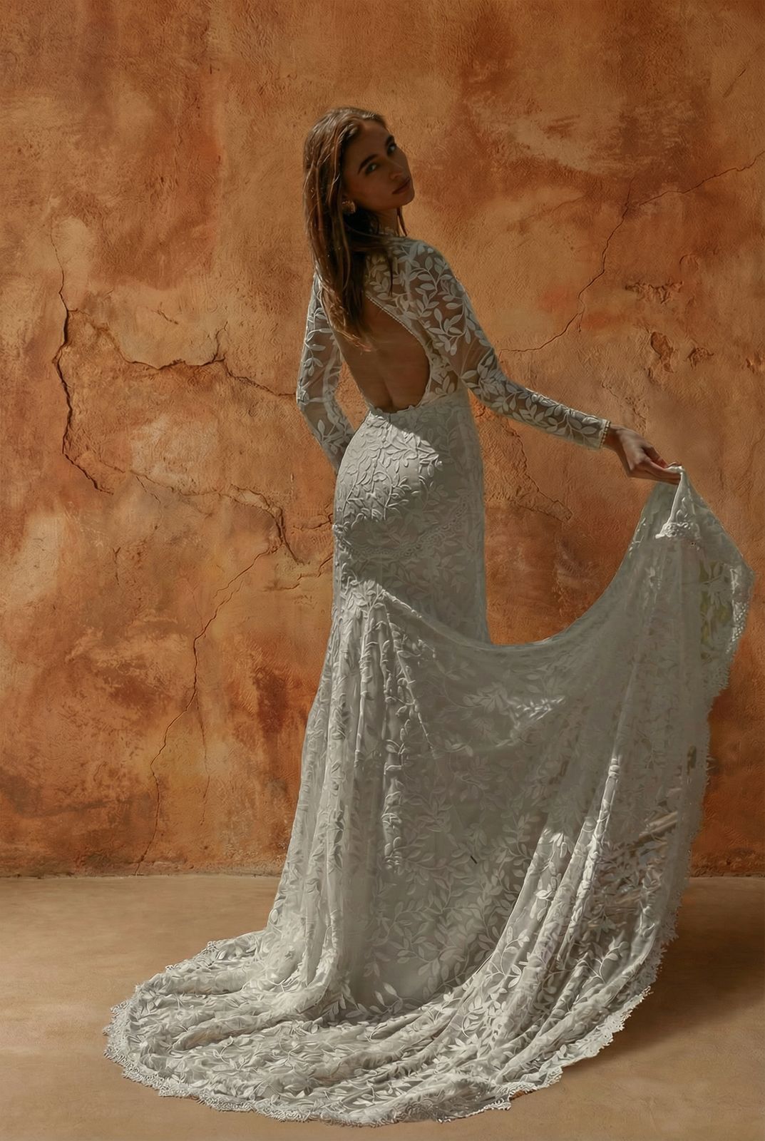Wren Long Sleeve Lace Wedding Dress